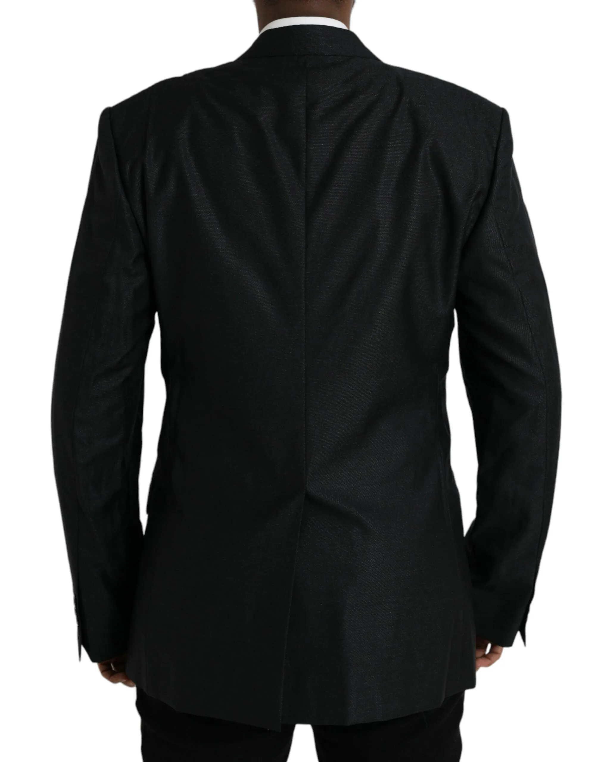 Black Wool Notch SingleBreasted Coat Blazer sold by Louxly product image thumbnail 3