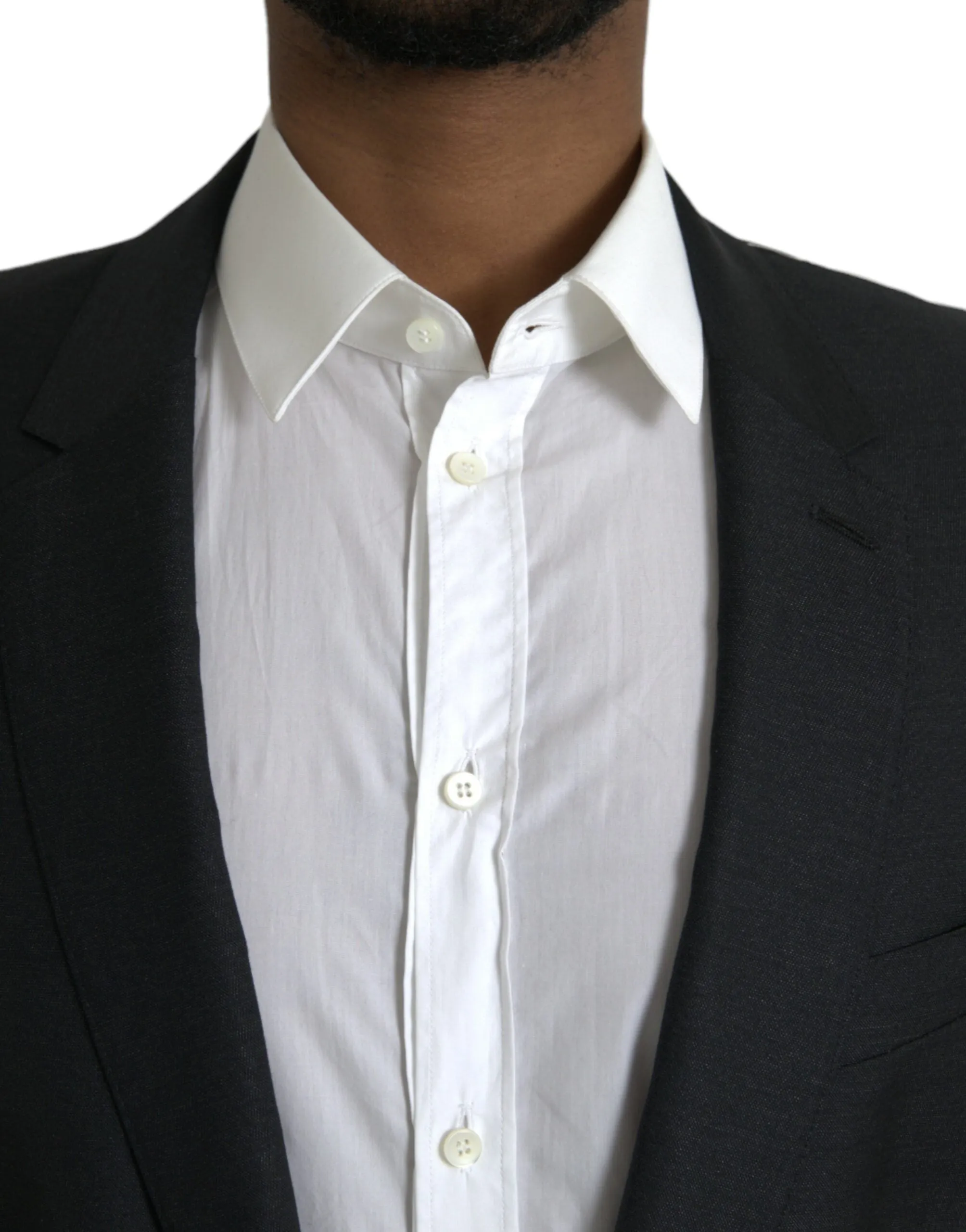 Black Wool Notch SingleBreasted Coat Blazer sold by Louxly product image thumbnail 4