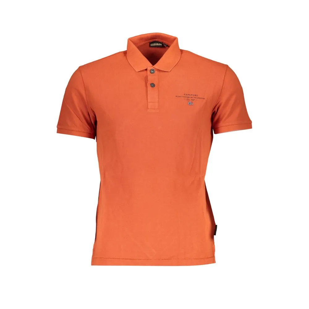 Orange Cotton Polo Shirt sold by Louxly