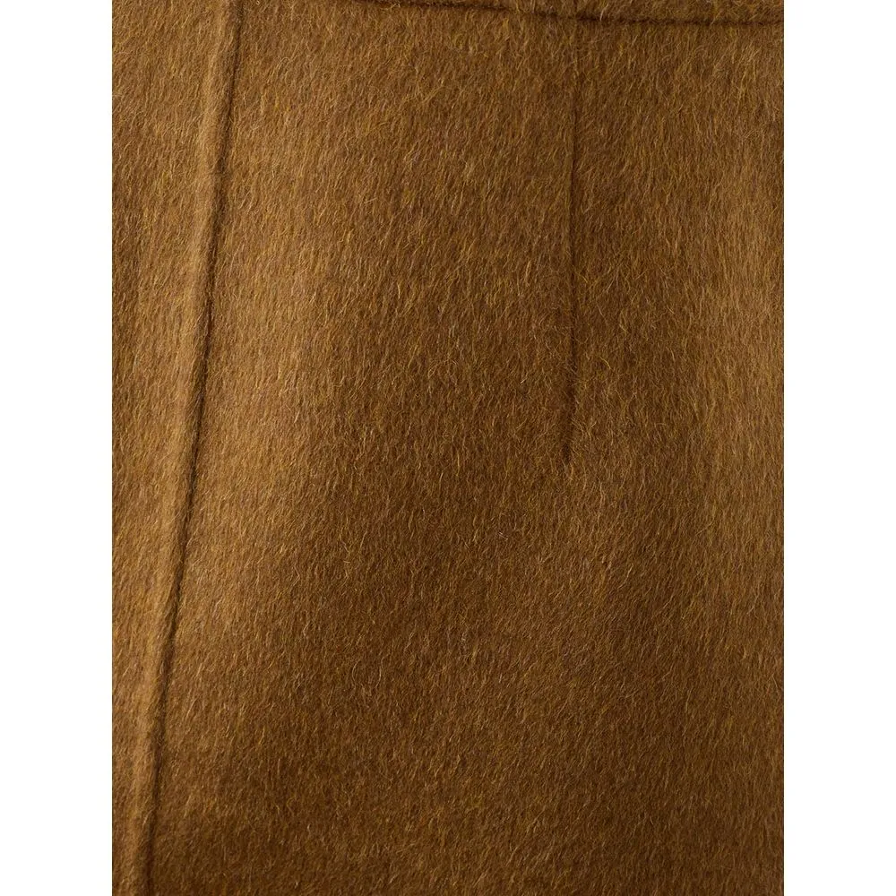 Elegant Wool Midi Skirt in Brown sold by Louxly product image thumbnail 3