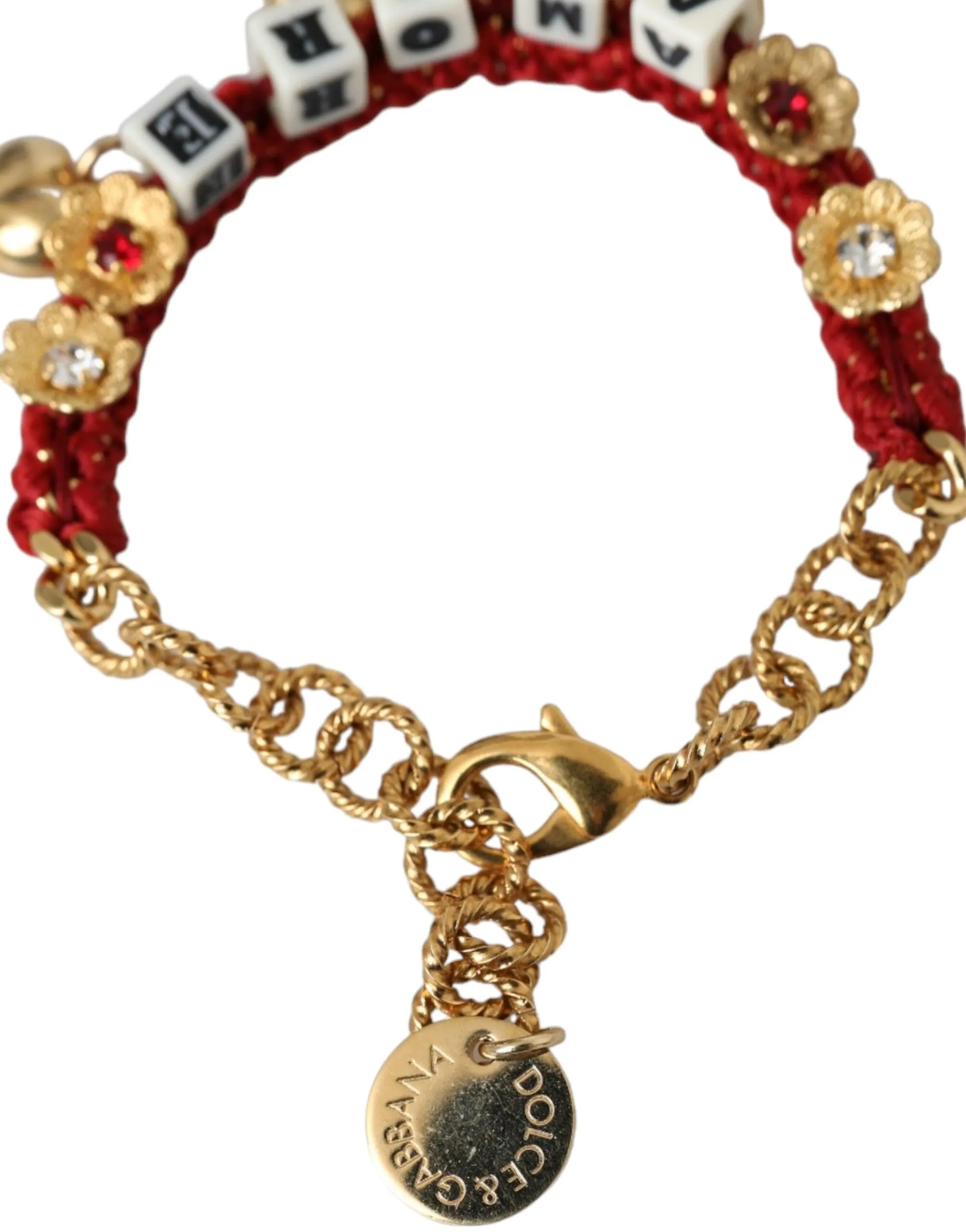 Gold Tone Brass Chain AMORE Fashion Bracelet sold by Louxly product image thumbnail 3