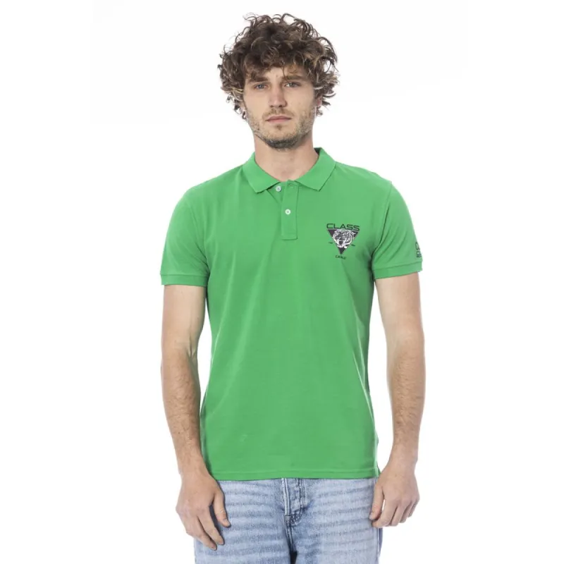 Green Cotton Polo Shirt sold by Louxly