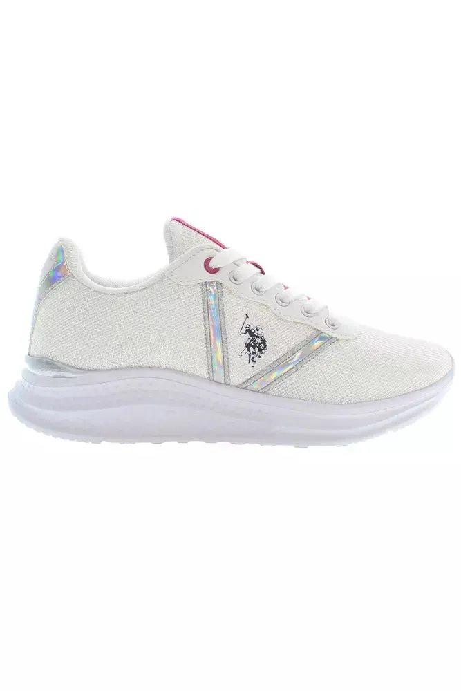 Elegant White Lace-Up Sneakers sold by Louxly