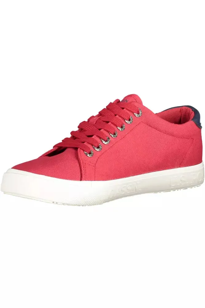 Chic Pink Lace-Up Sneakers with Contrasting Details sold by Louxly product image thumbnail 3