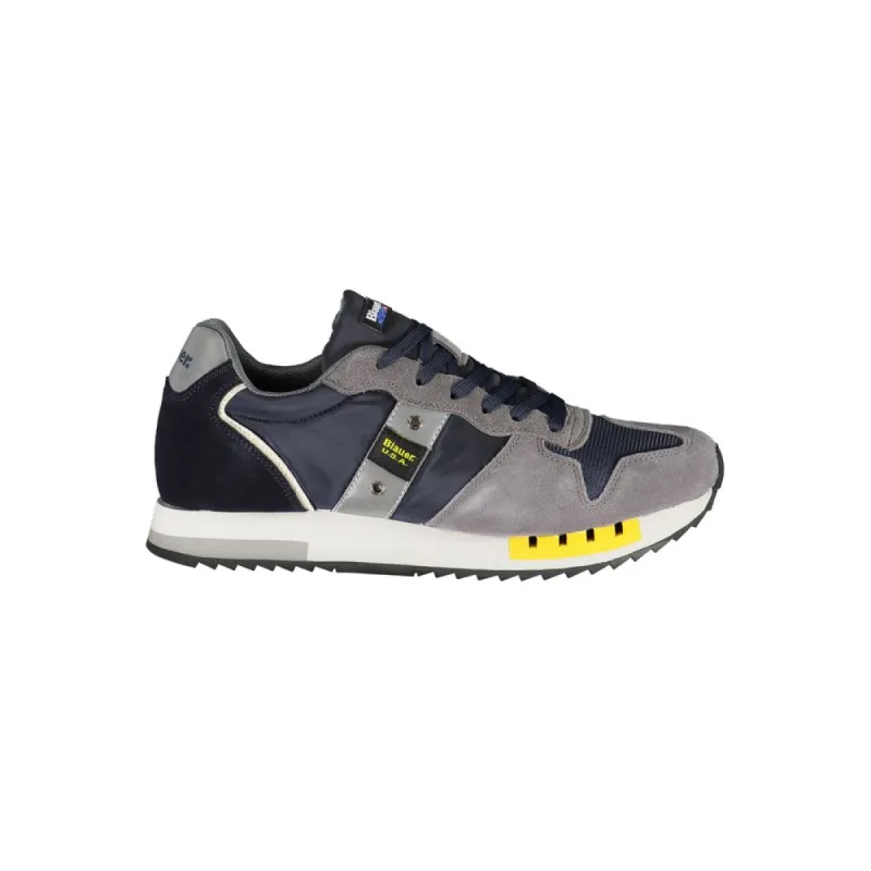 Elevate Your Step: Blue Contrast Lace-Up Sneakers sold by Louxly