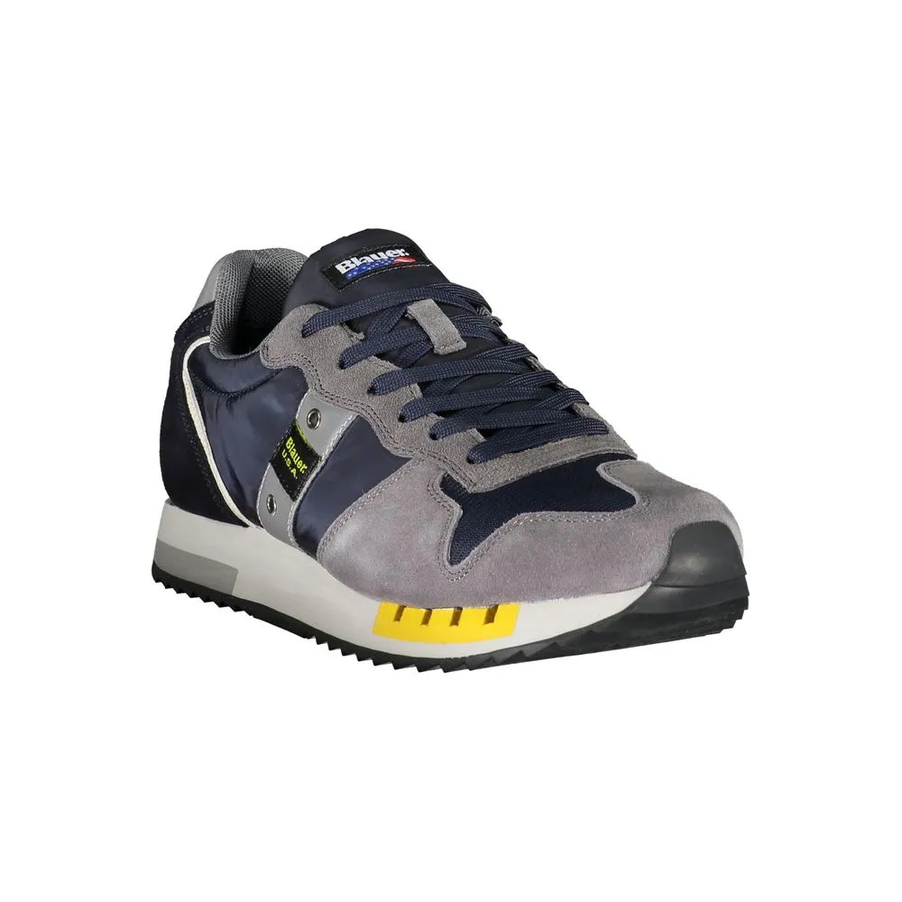 Elevate Your Step: Blue Contrast Lace-Up Sneakers sold by Louxly product image thumbnail 3