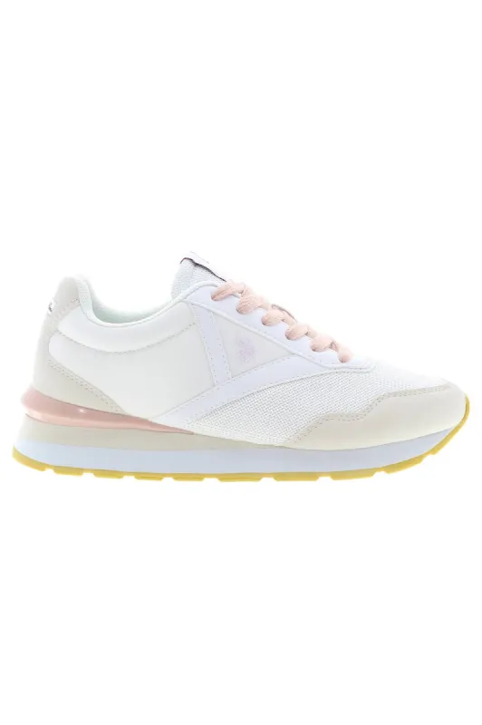 Chic White Lace-Up Sneakers with Logo Detail sold by Louxly
