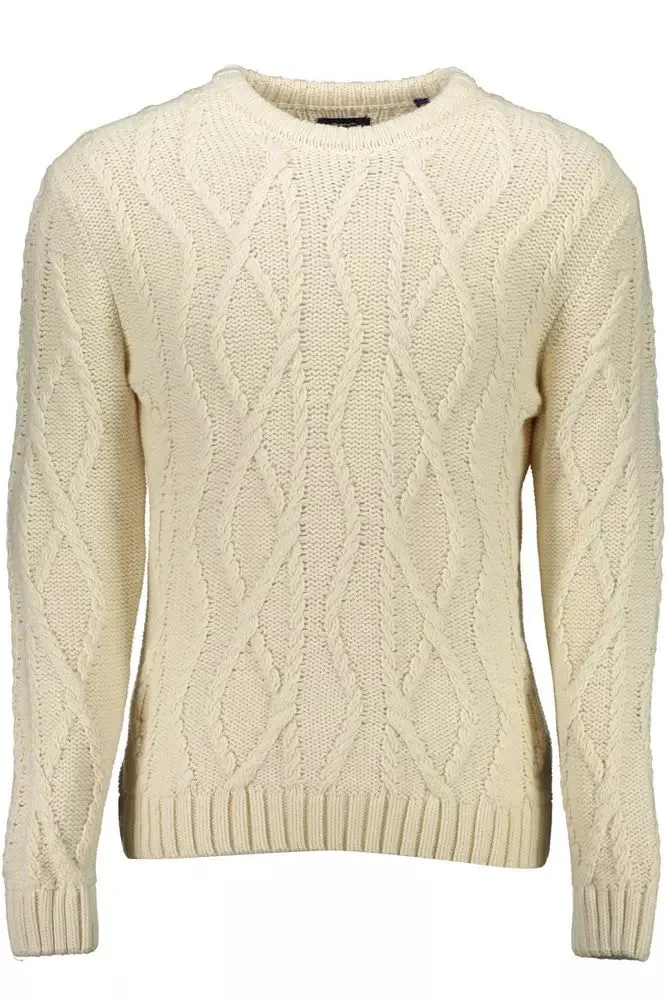 Elegant White Wool-Blend Sweater for Men sold by Louxly