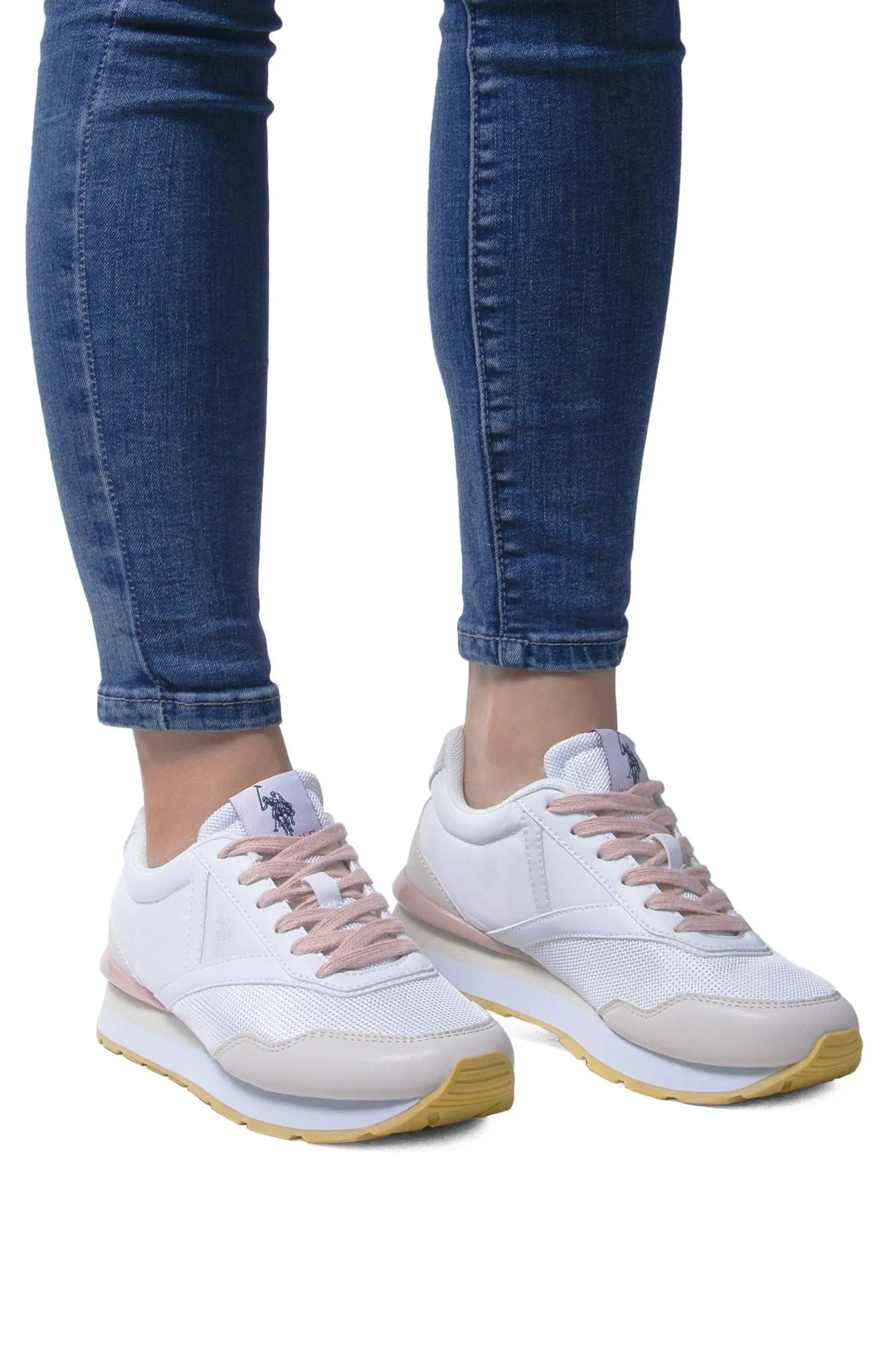 Chic White Lace-Up Sneakers with Logo Detail sold by Louxly product image thumbnail 3