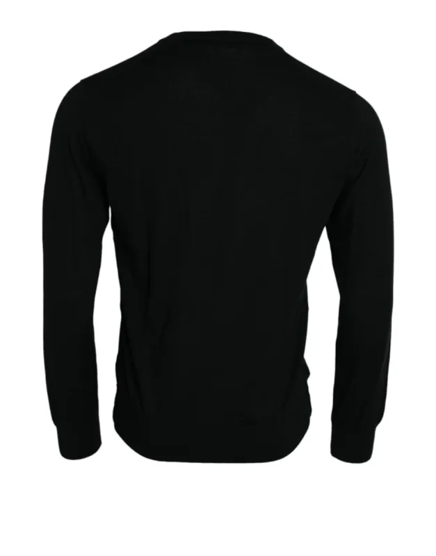 Elegant Black Cashmere Pullover Sweater sold by Louxly