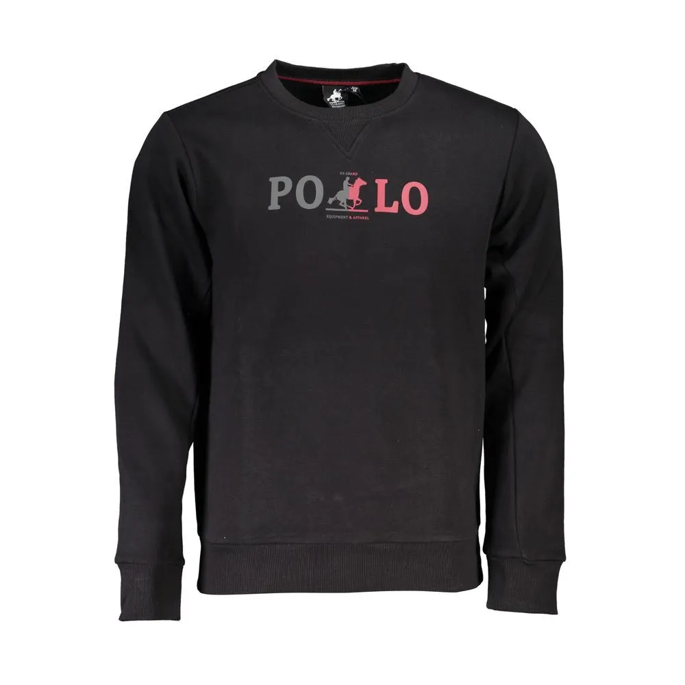 Chic Crew Neck Fleece Sweatshirt in Black sold by Louxly