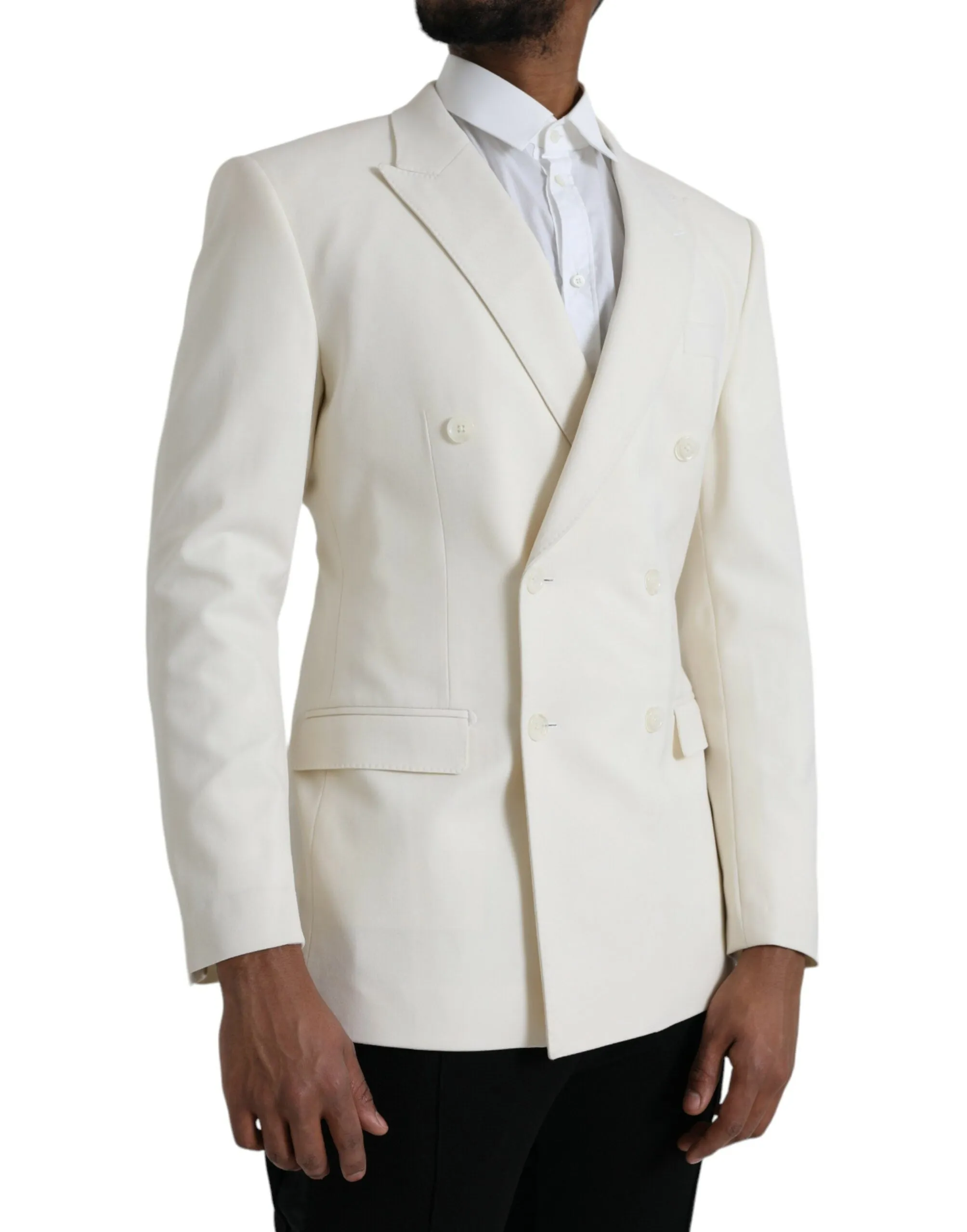 White Wool MARTINI Double Breasted Blazer sold by Louxly product image thumbnail 2