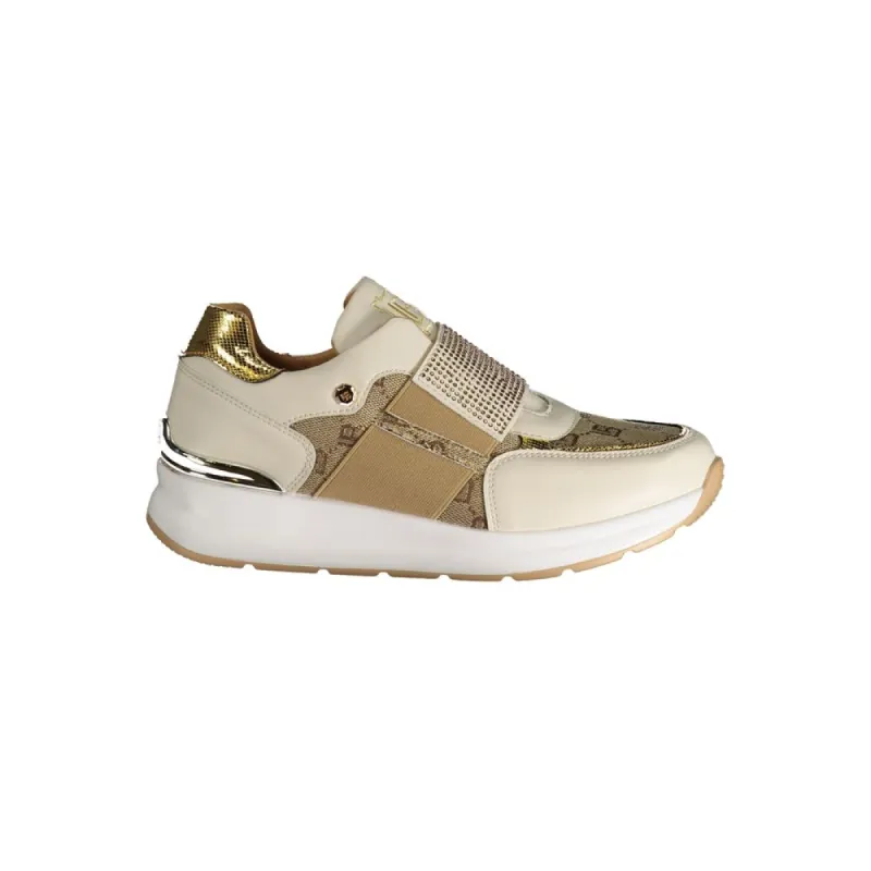 Beige Polyester Sneaker made by Louxly