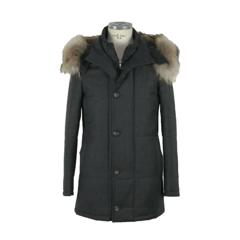 Elegant Italian Wool-Cashmere Blend Jacket sold by Louxly