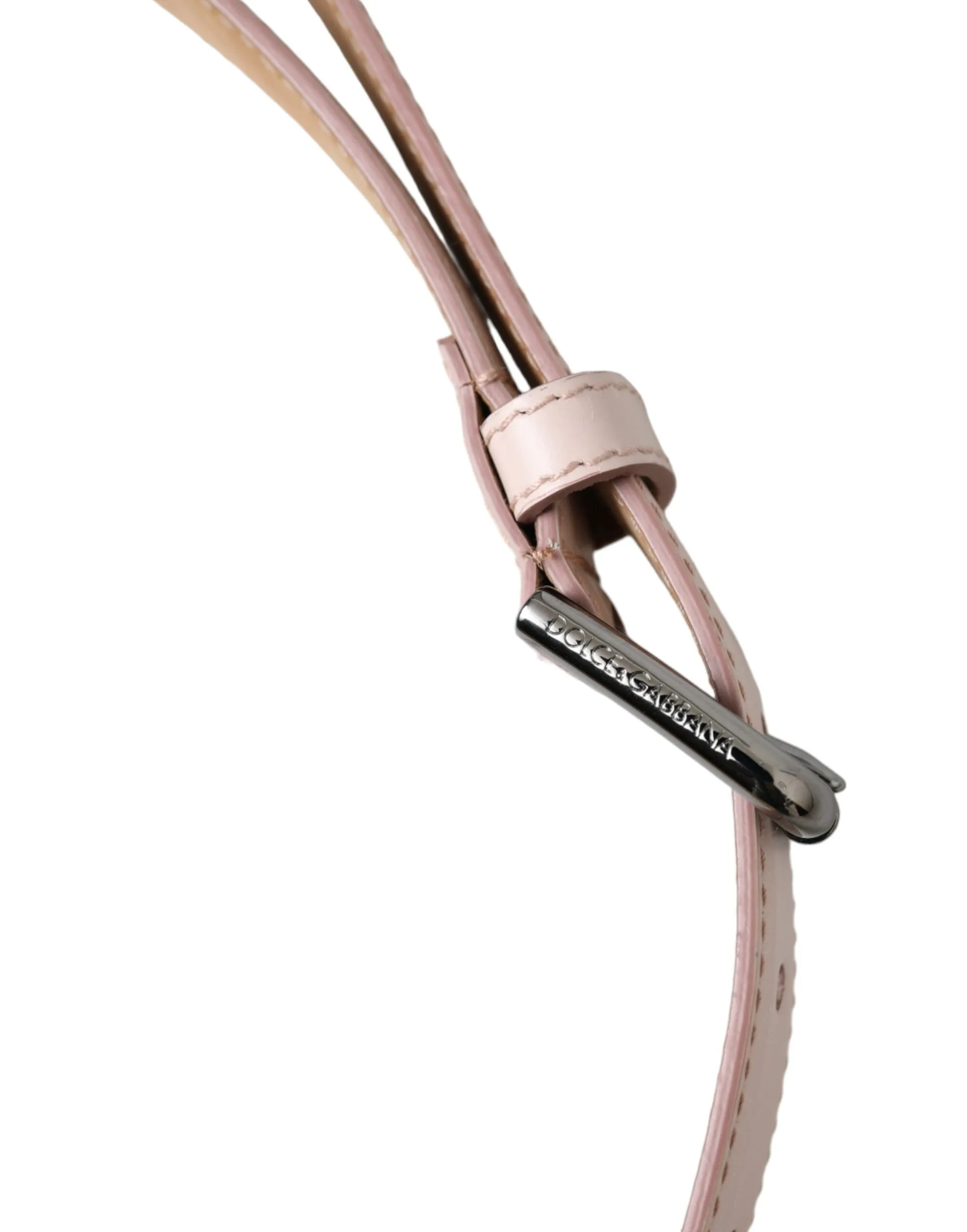 Light Pink Leather Silver Metal Buckle Belt sold by Louxly product image thumbnail 4