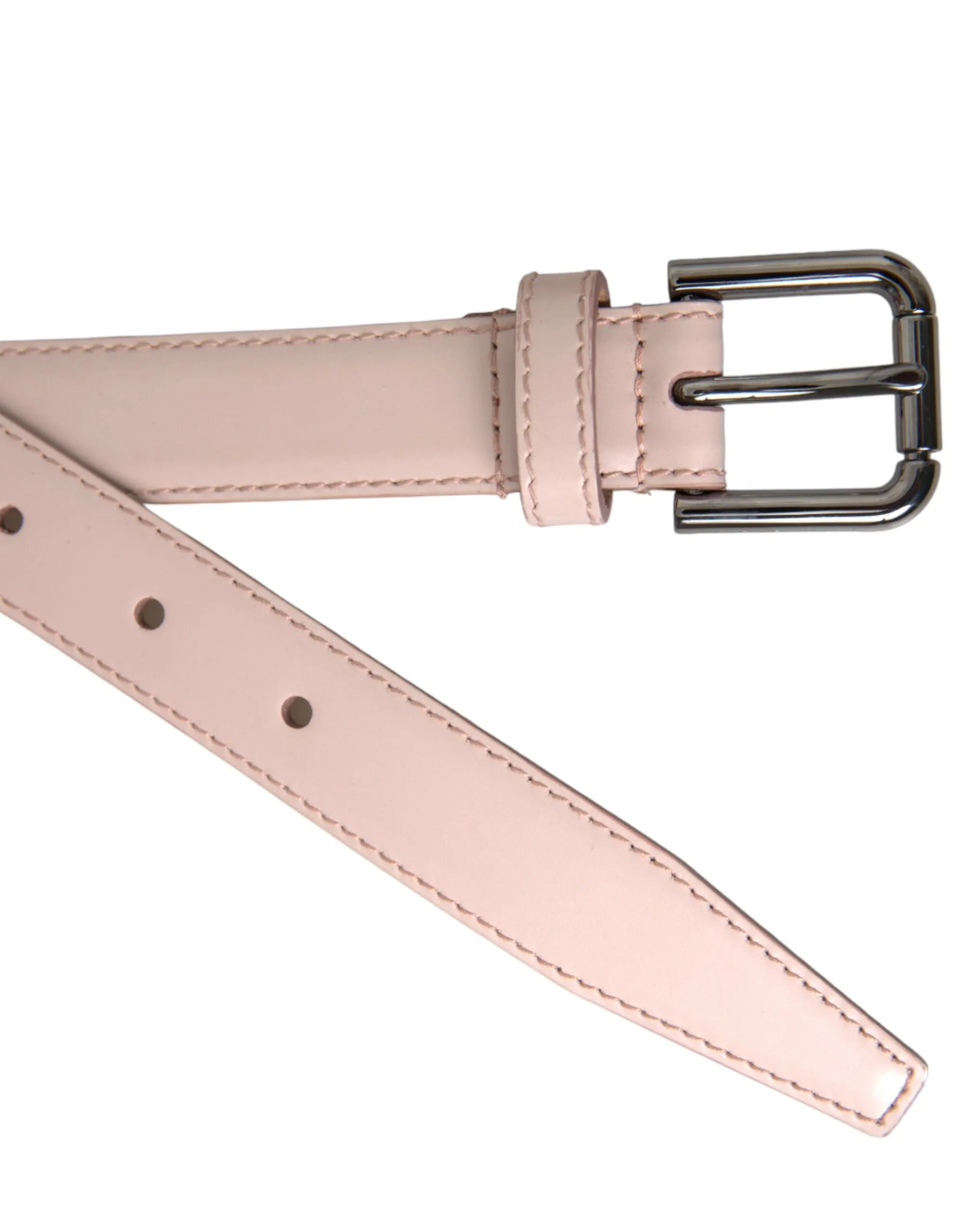 Light Pink Leather Silver Metal Buckle Belt sold by Louxly product image thumbnail 5