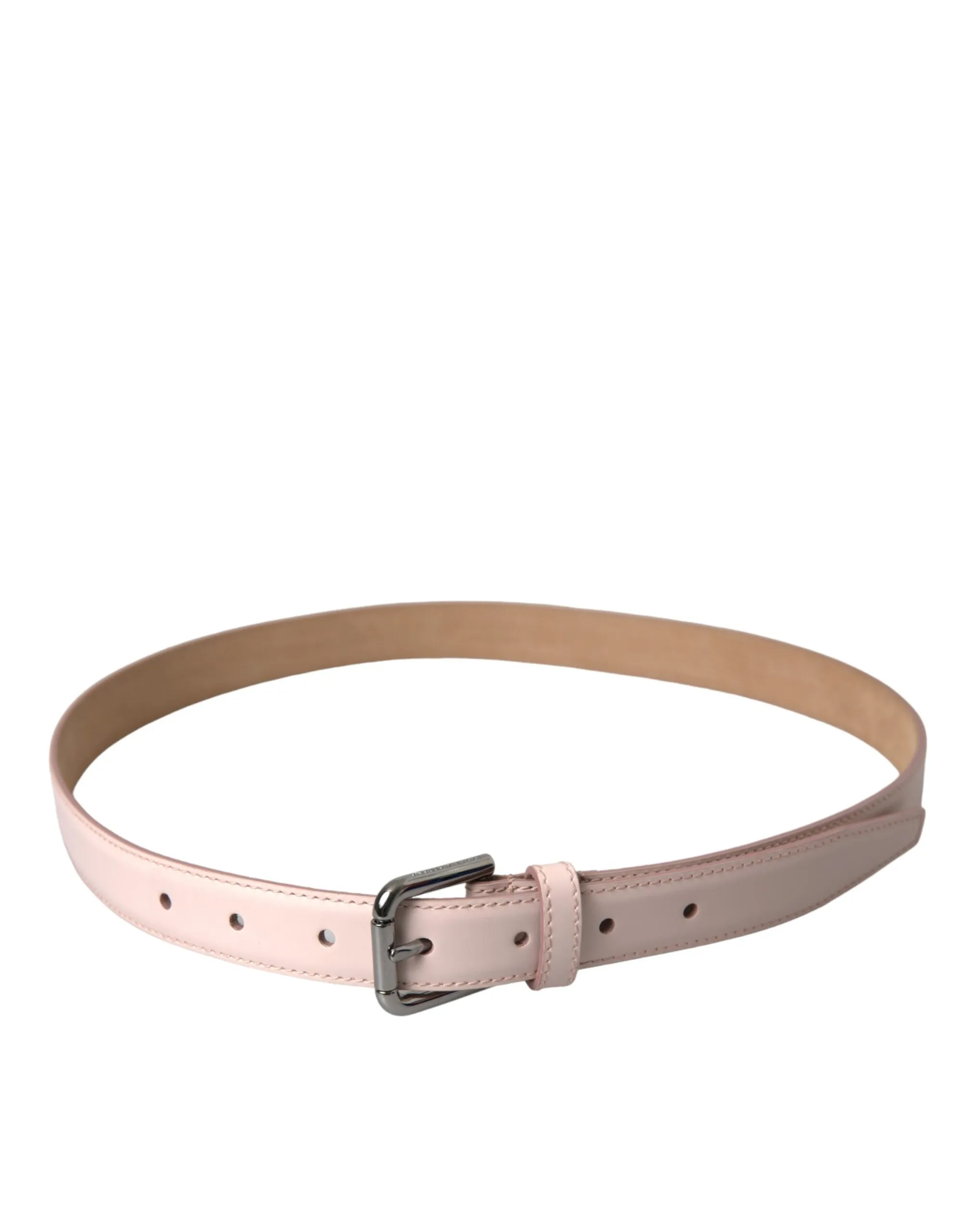 Light Pink Leather Silver Metal Buckle Belt sold by Louxly product image thumbnail 2