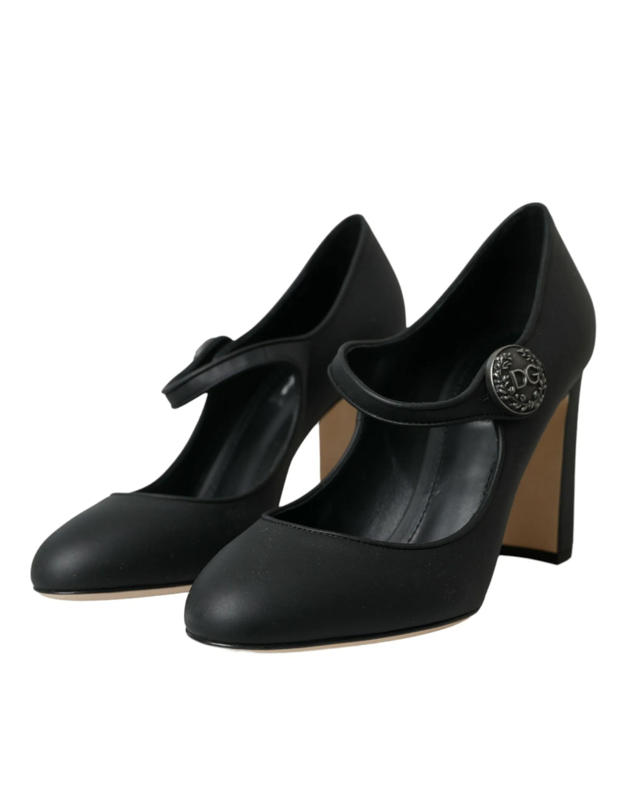 Black Leather Mary Jane Pumps Heels Shoes sold by Louxly product image thumbnail 3