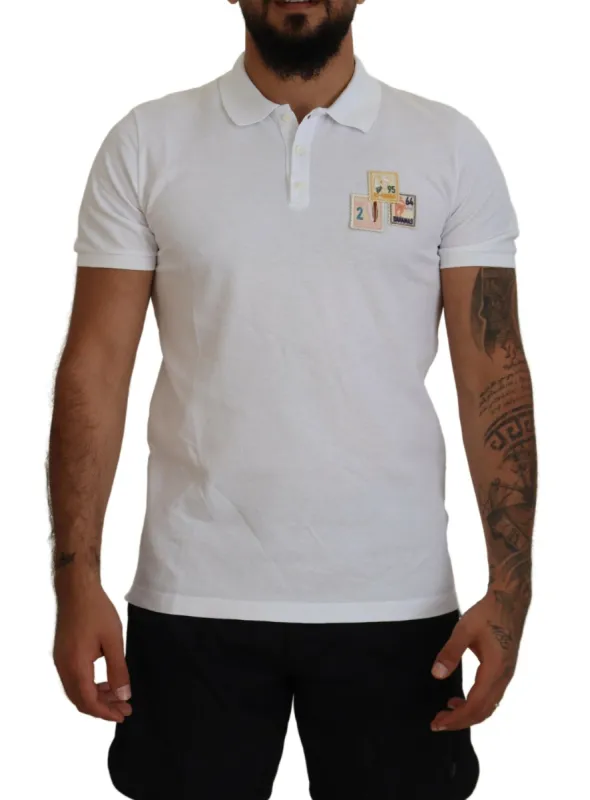 White Cotton Short Sleeves Collared T-shirt sold by Louxly