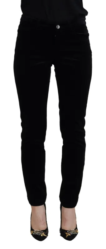 Chic Black Mid Waist Skinny Jeans sold by Louxly