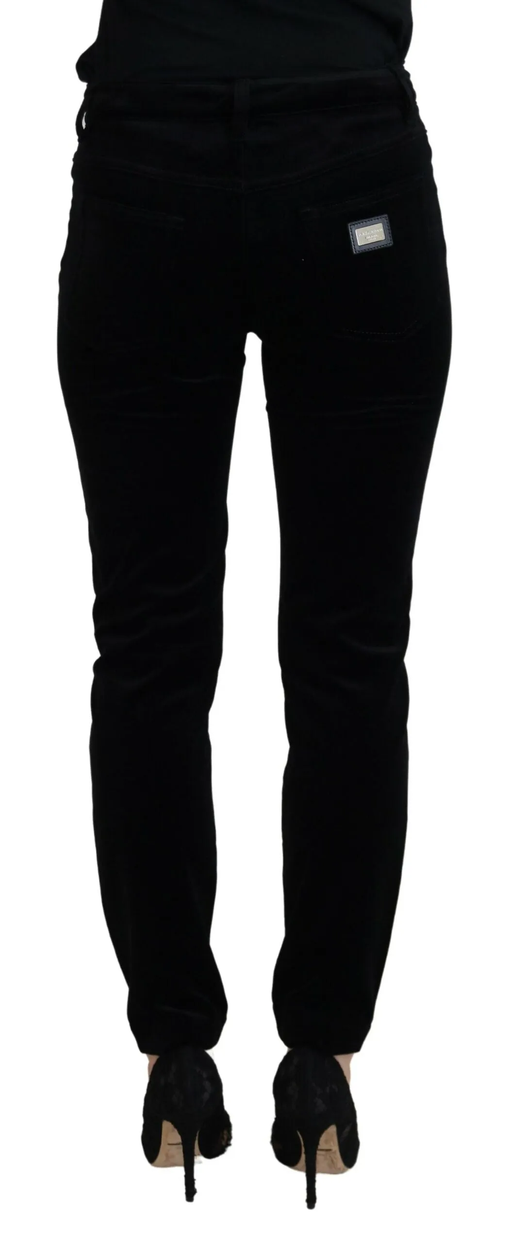 Chic Black Mid Waist Skinny Jeans sold by Louxly product image thumbnail 3