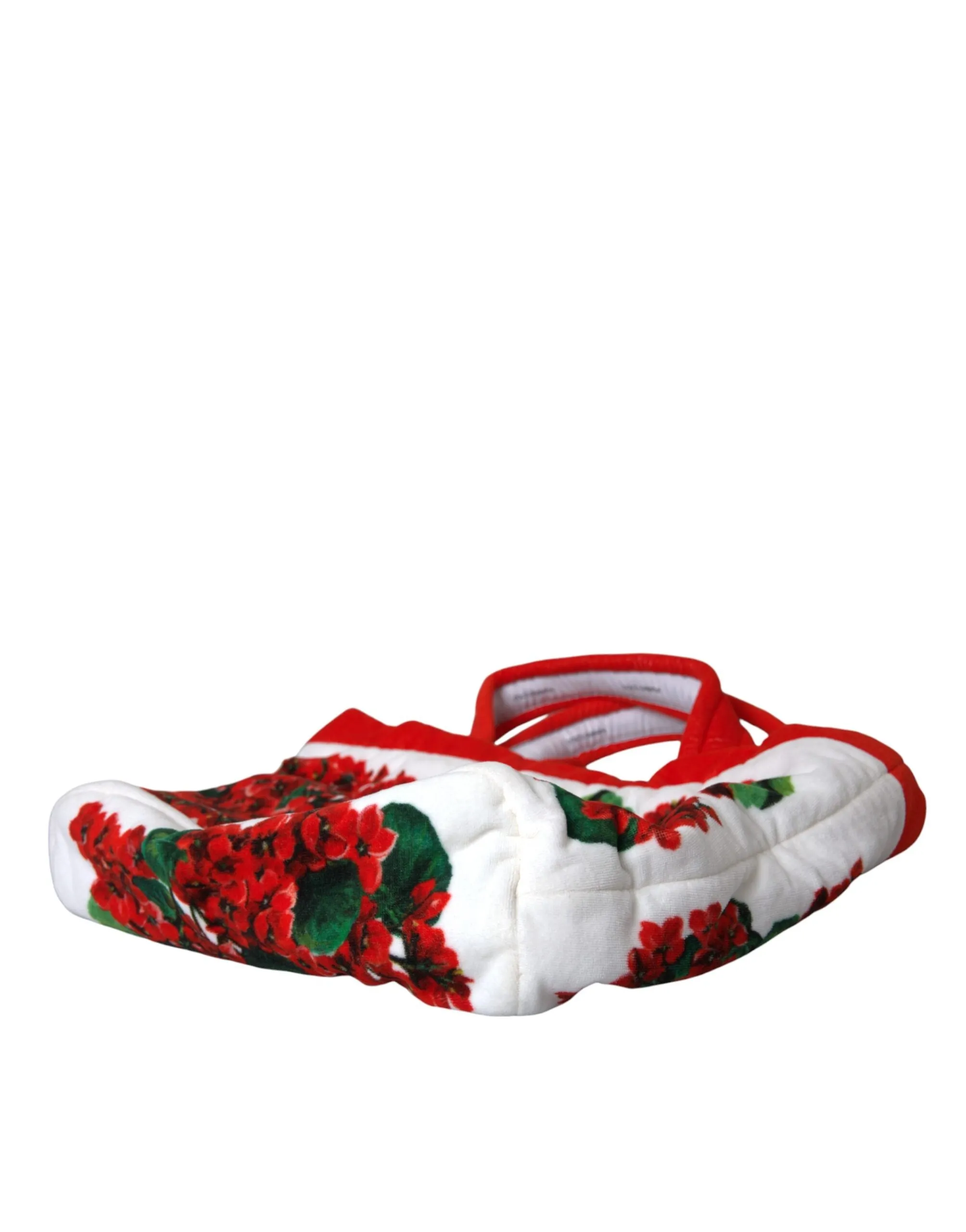 White Red Floral Canvas Logo Shopping Tote Bag sold by Louxly product image thumbnail 5