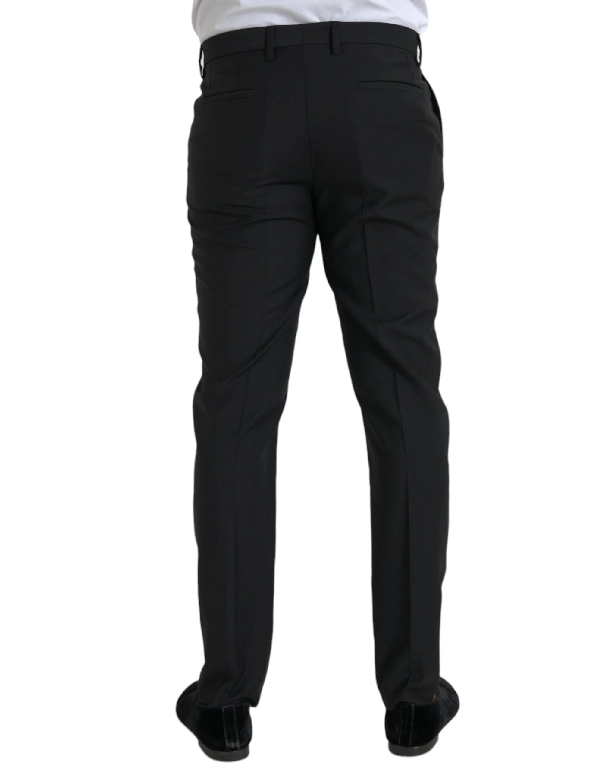 Black Wool Men Skinny Dress Pants sold by Louxly product image thumbnail 3