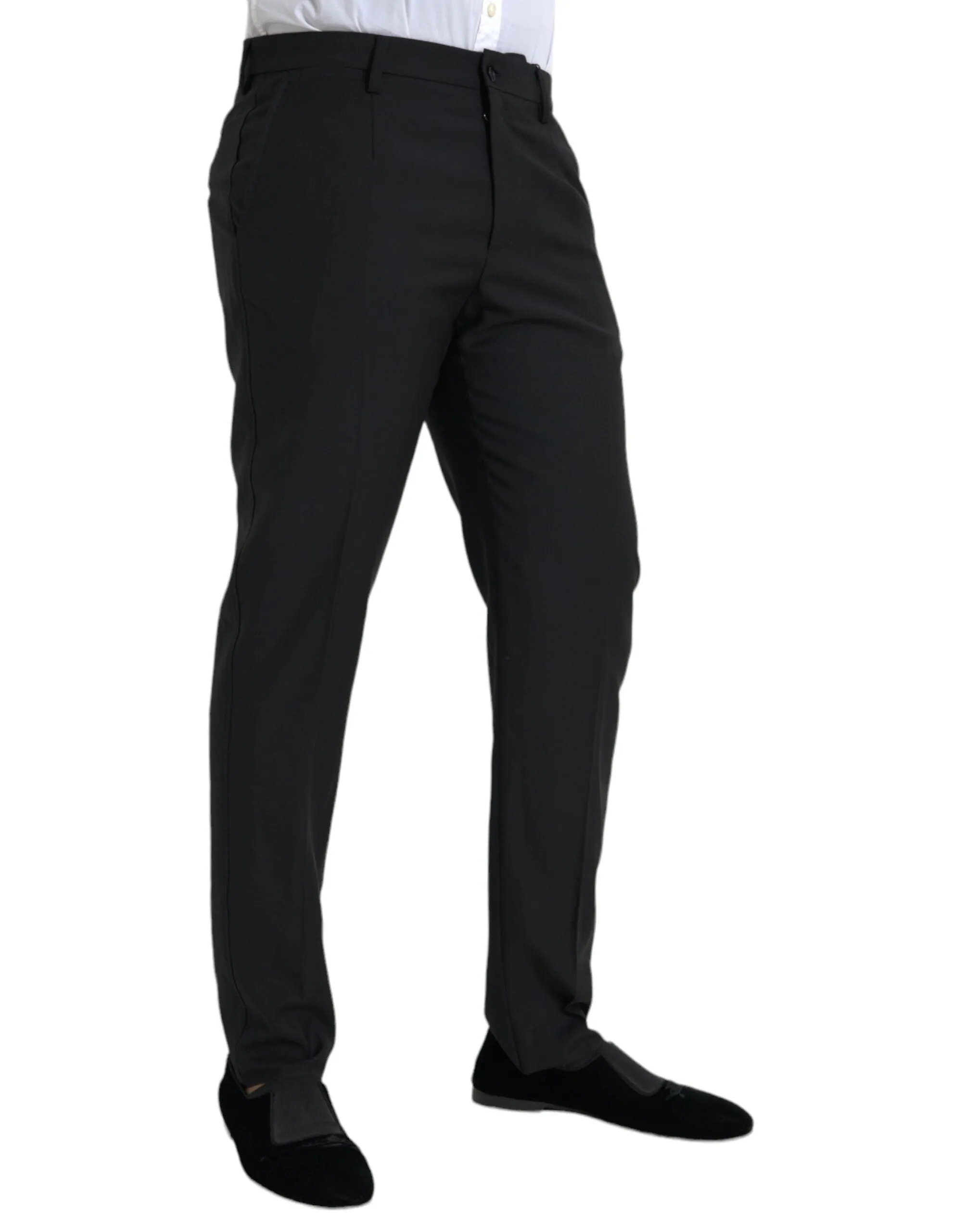 Black Wool Men Skinny Dress Pants sold by Louxly product image thumbnail 2