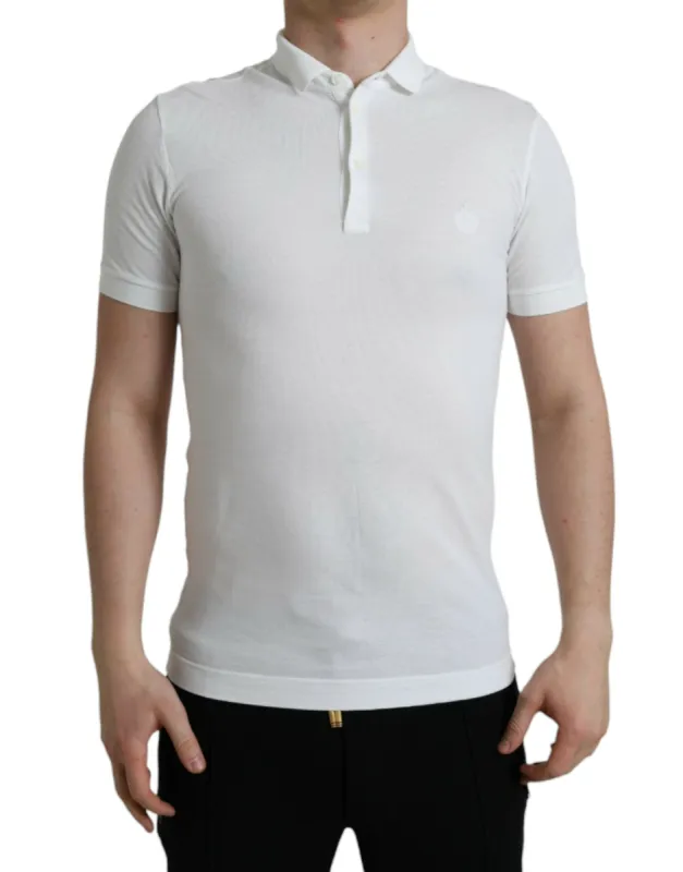 Crown Embroidered White Cotton Polo sold by Louxly