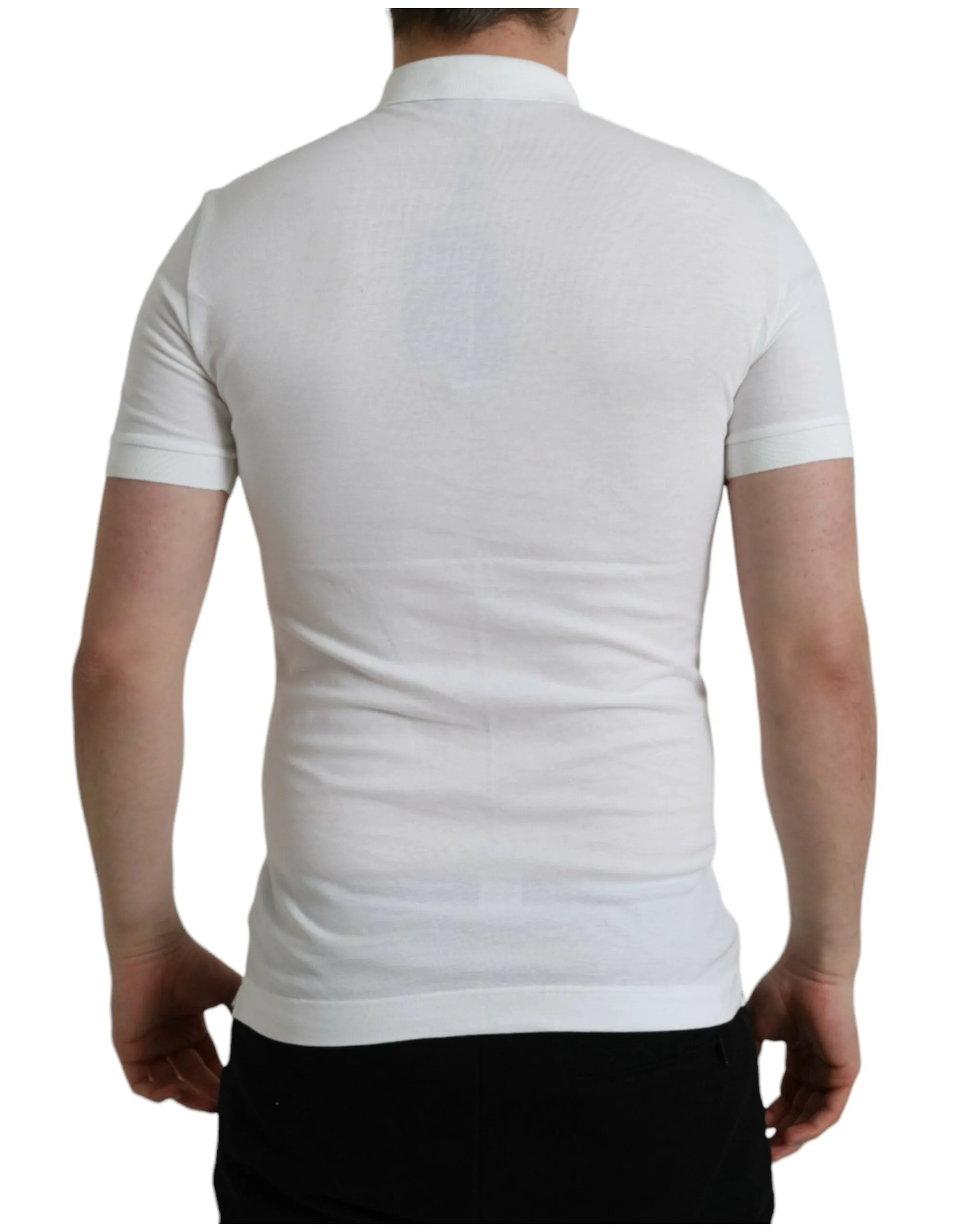 Crown Embroidered White Cotton Polo sold by Louxly product image thumbnail 3