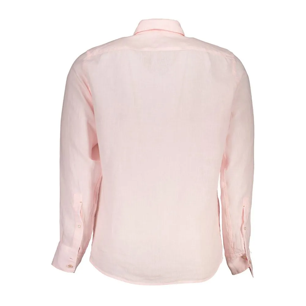 Elegant Pink Linen Long Sleeve Shirt sold by Louxly product image thumbnail 2