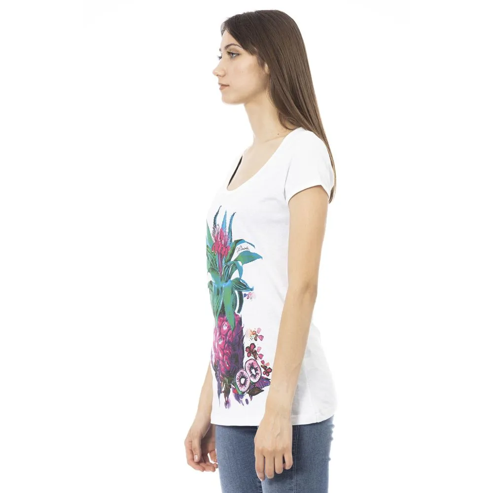 White Cotton Women T-Shirt sold by Louxly product image thumbnail 2