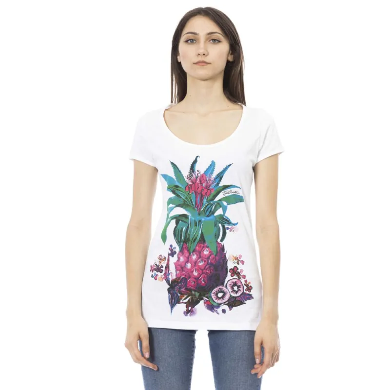White Cotton Women T-Shirt sold by Louxly
