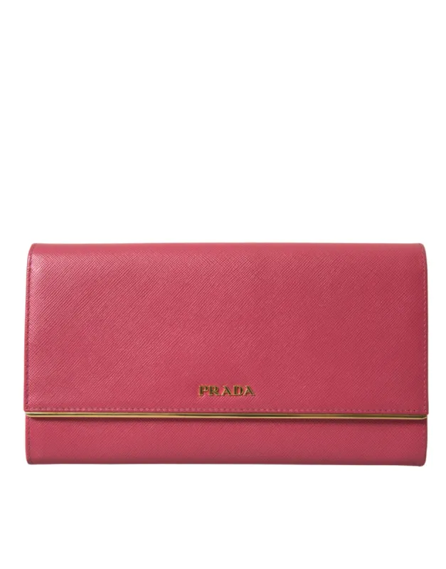 Elegant Pink Leather Bifold Wallet sold by Louxly