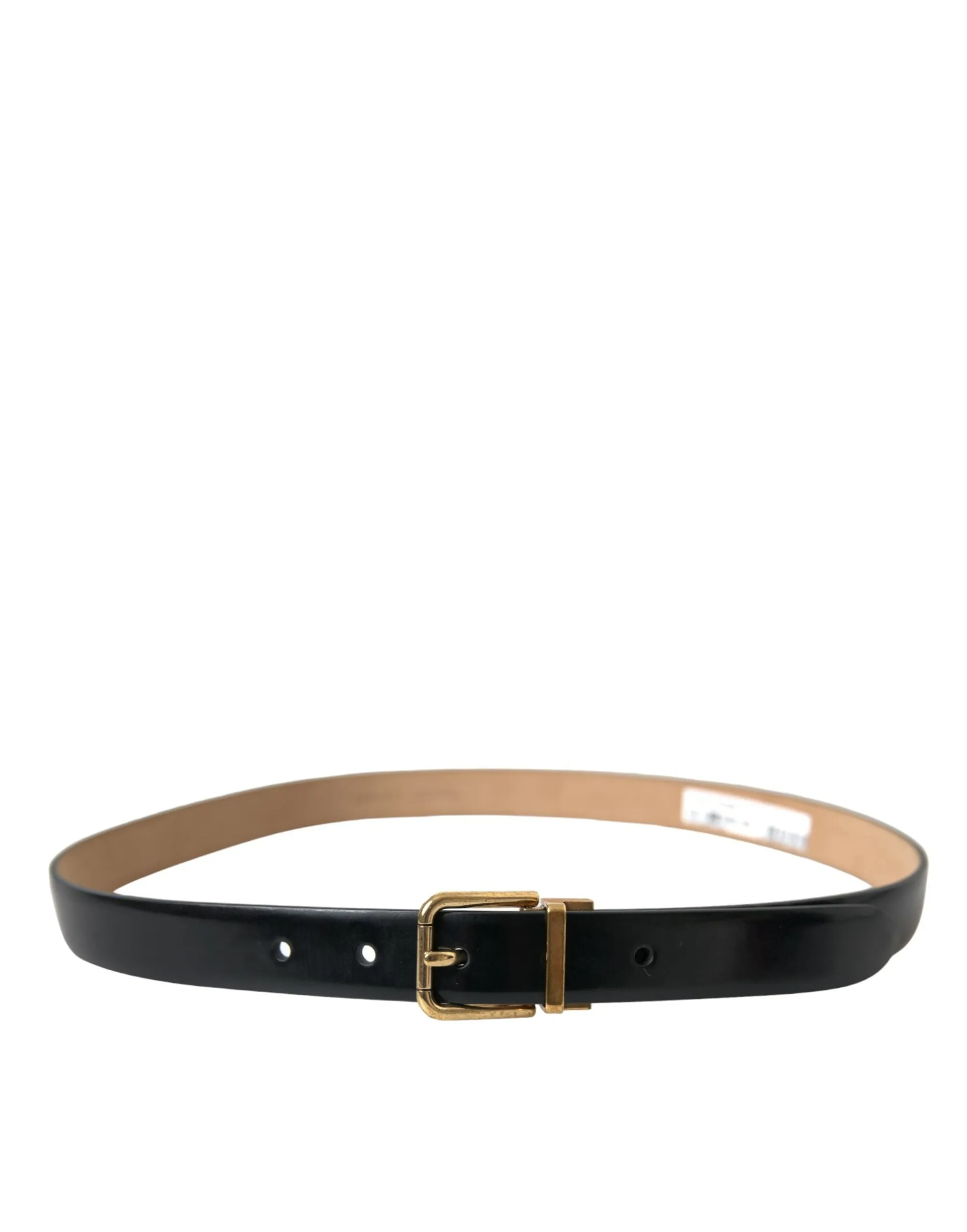 Elegant Black Leather Waist Belt with Logo Buckle sold by Louxly product image thumbnail 2