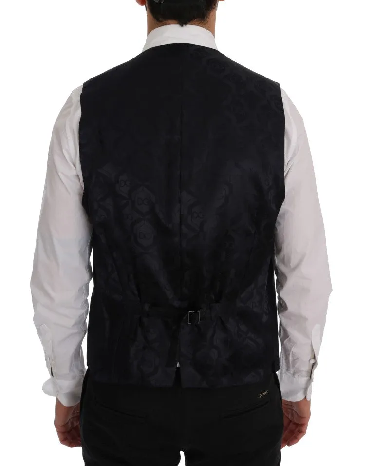 Sleek Striped Wool Blend Waistcoat Vest sold by Louxly product image thumbnail 3