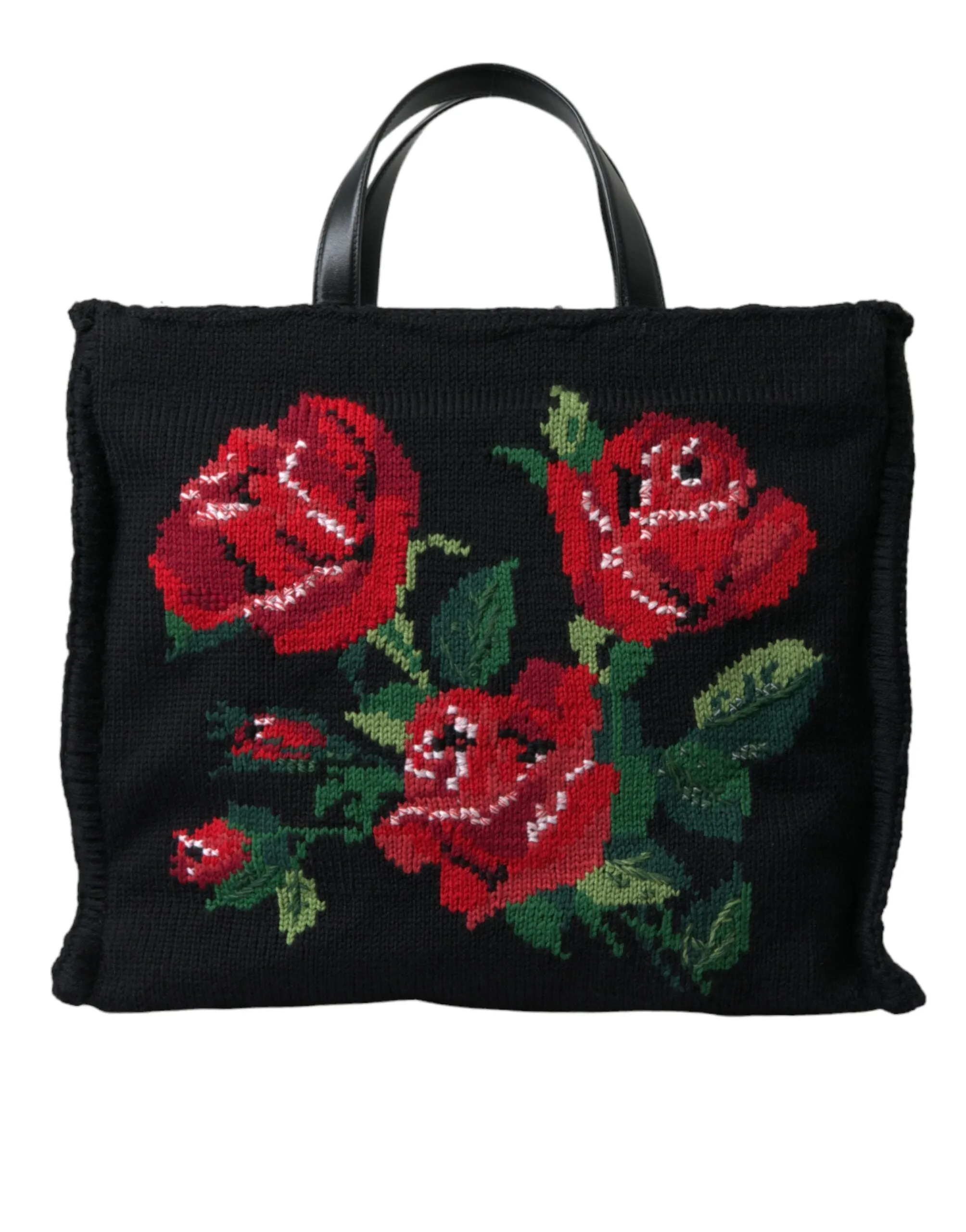 Chic Embroidered Floral Black Tote sold by Louxly