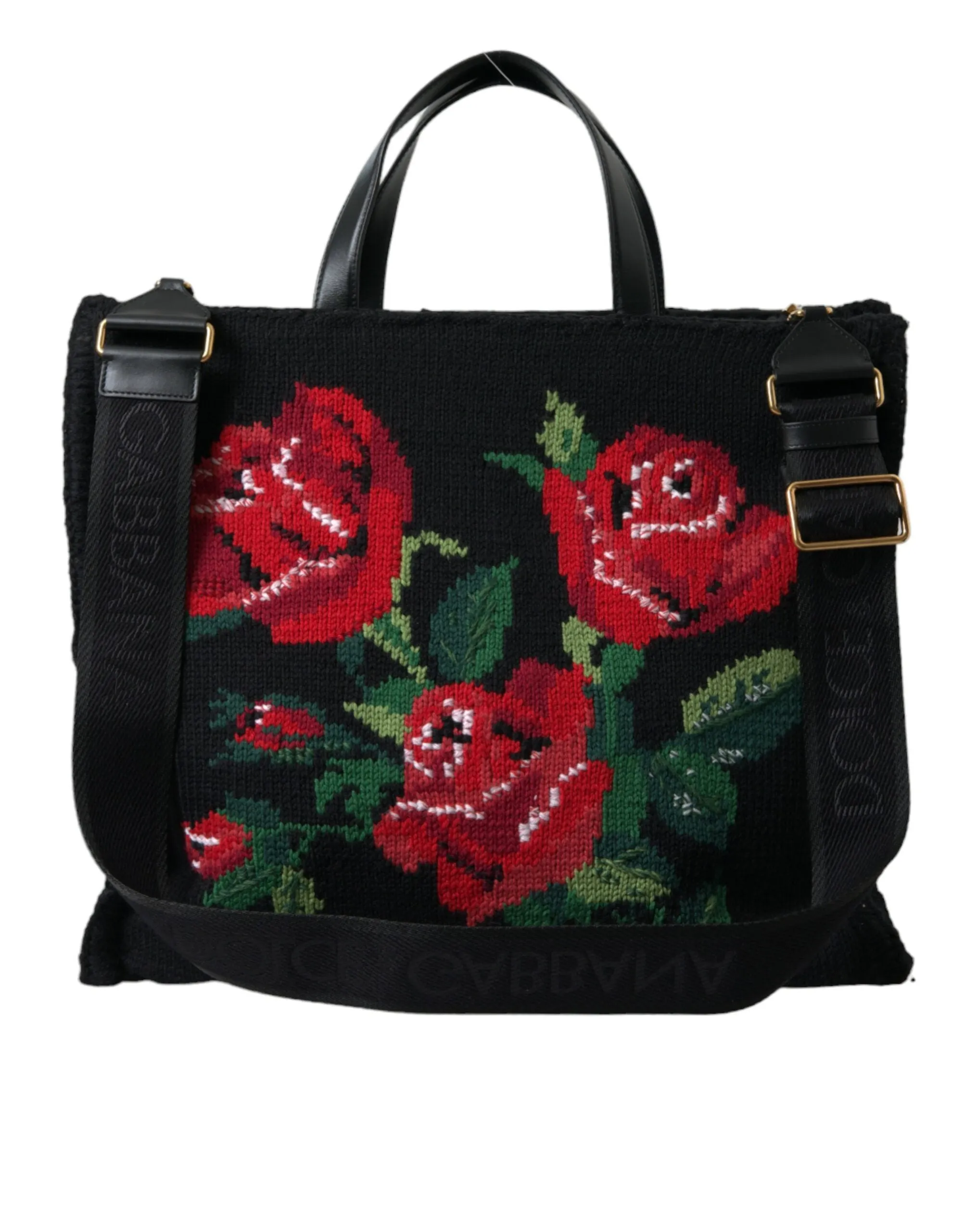 Chic Embroidered Floral Black Tote sold by Louxly product image thumbnail 5