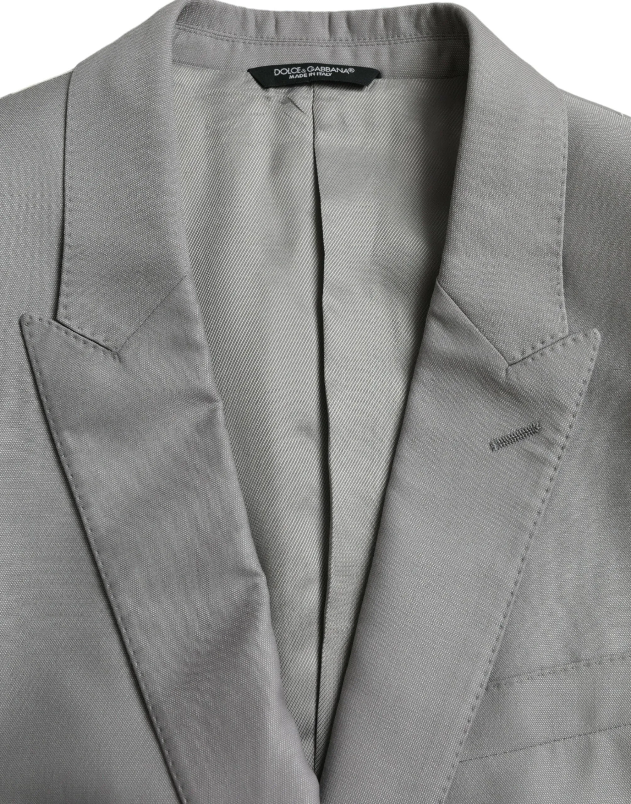 Gray Wool Peak Single Breasted Coat Blazer sold by Louxly product image thumbnail 5