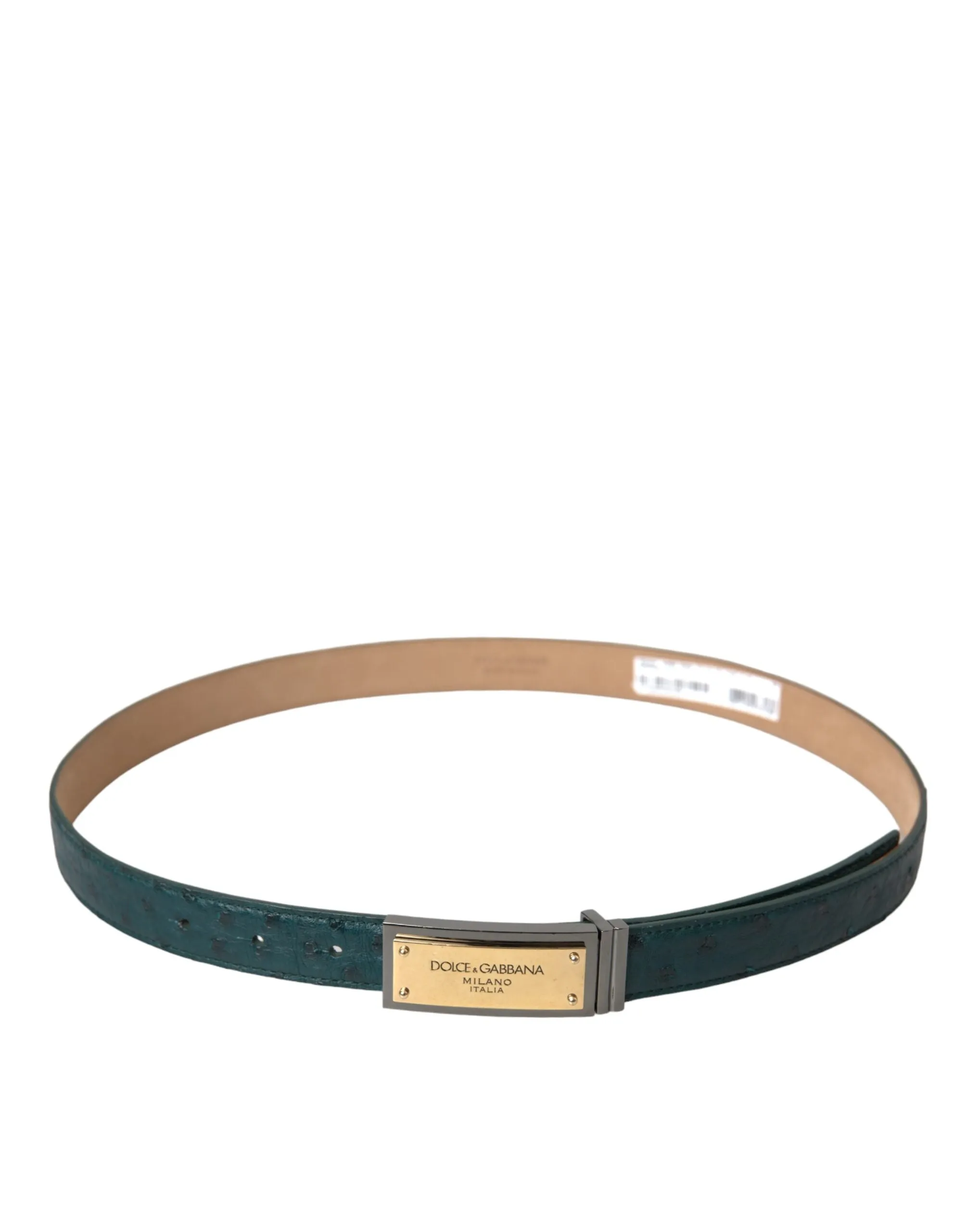 Green Leather Gold Logo Engraved Buckle Belt sold by Louxly product image thumbnail 2