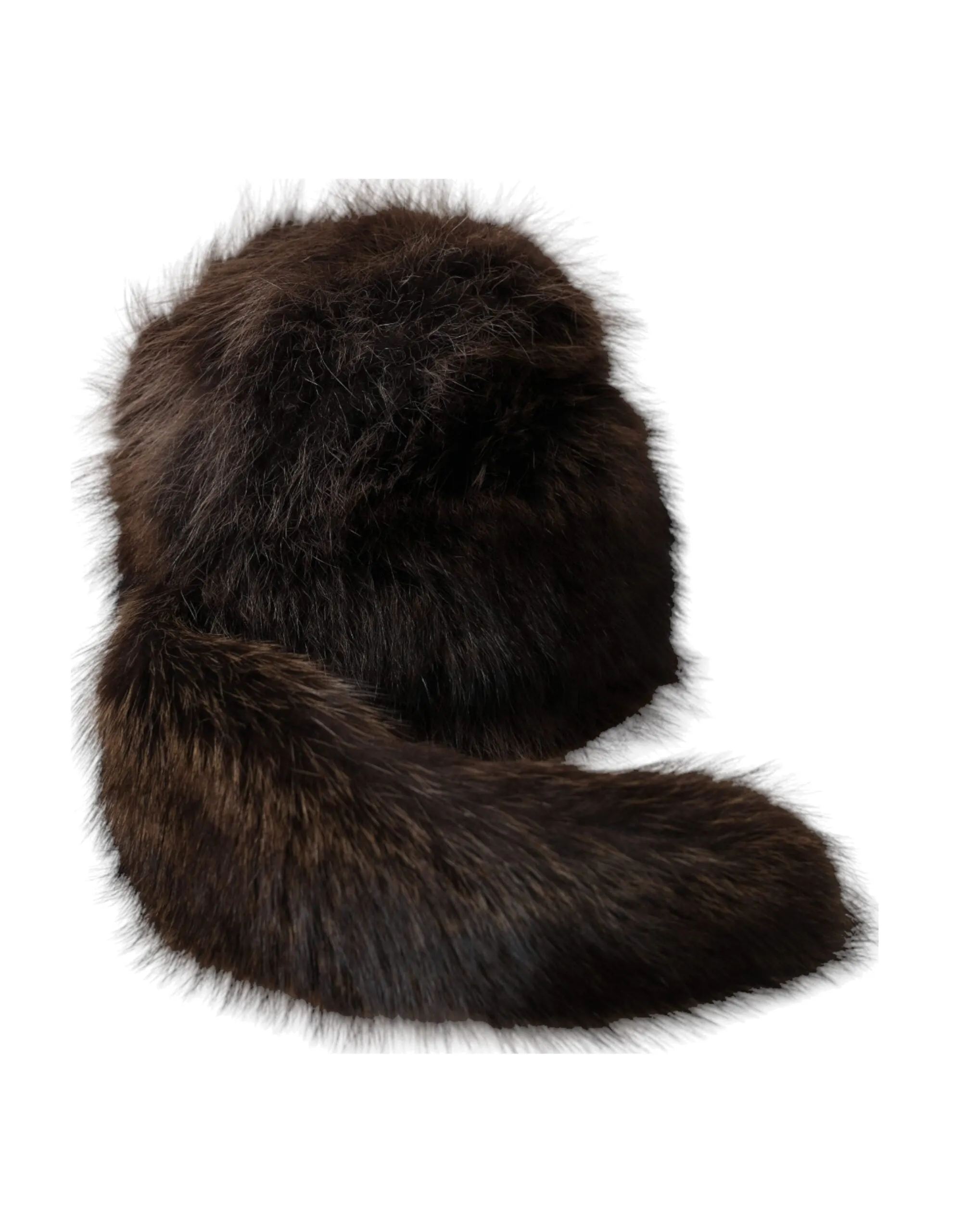 Women Brown Raccoon Fur Bucket Hat sold by Louxly product image thumbnail 2