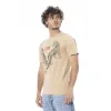 Beige Cotton Men T-Shirt sold by Louxly