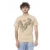 Beige Cotton Men T-Shirt sold by Louxly