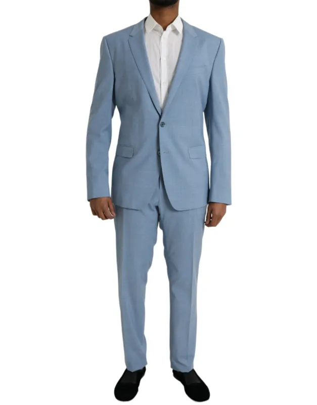 Light Blue Polyester MARTINI Formal 2 Piece Suit sold by Louxly