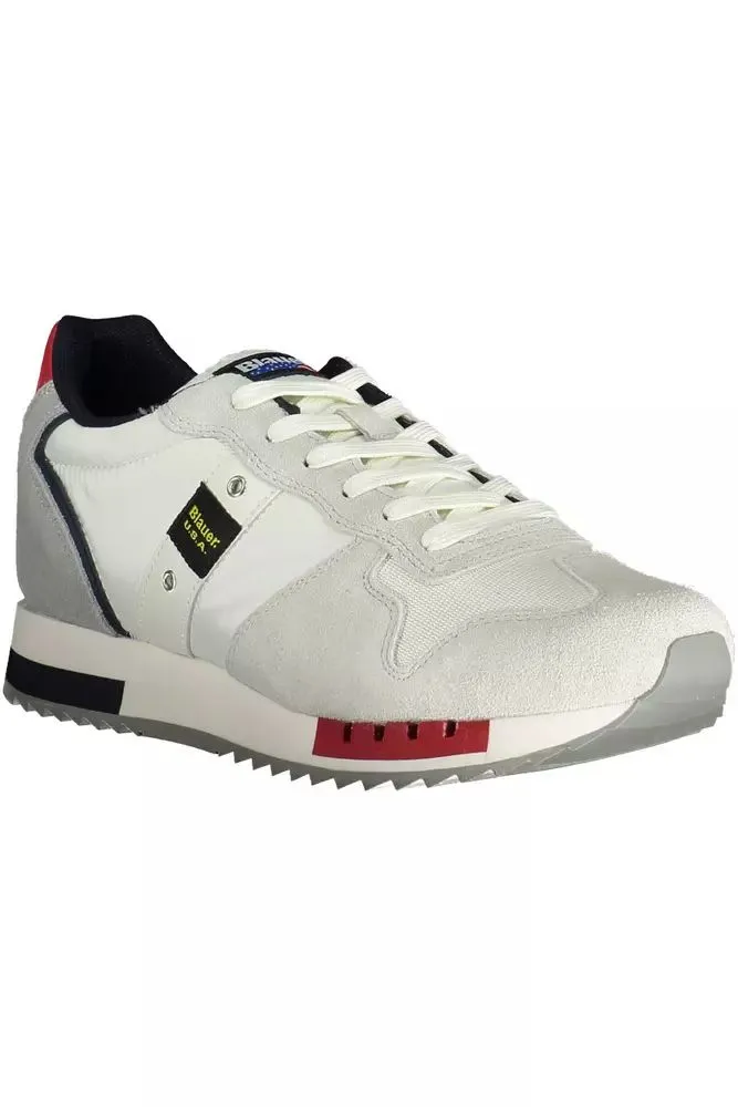 White Contrasting Lace-Up Sports Sneakers sold by Louxly product image thumbnail 2