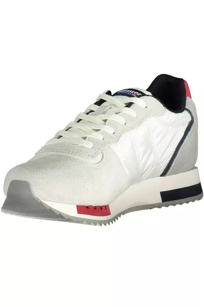White Contrasting Lace-Up Sports Sneakers sold by Louxly product image thumbnail 3