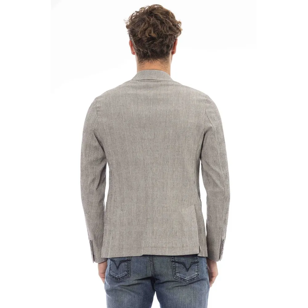 Elegant Beige Cotton Blend Jacket sold by Louxly product image thumbnail 3