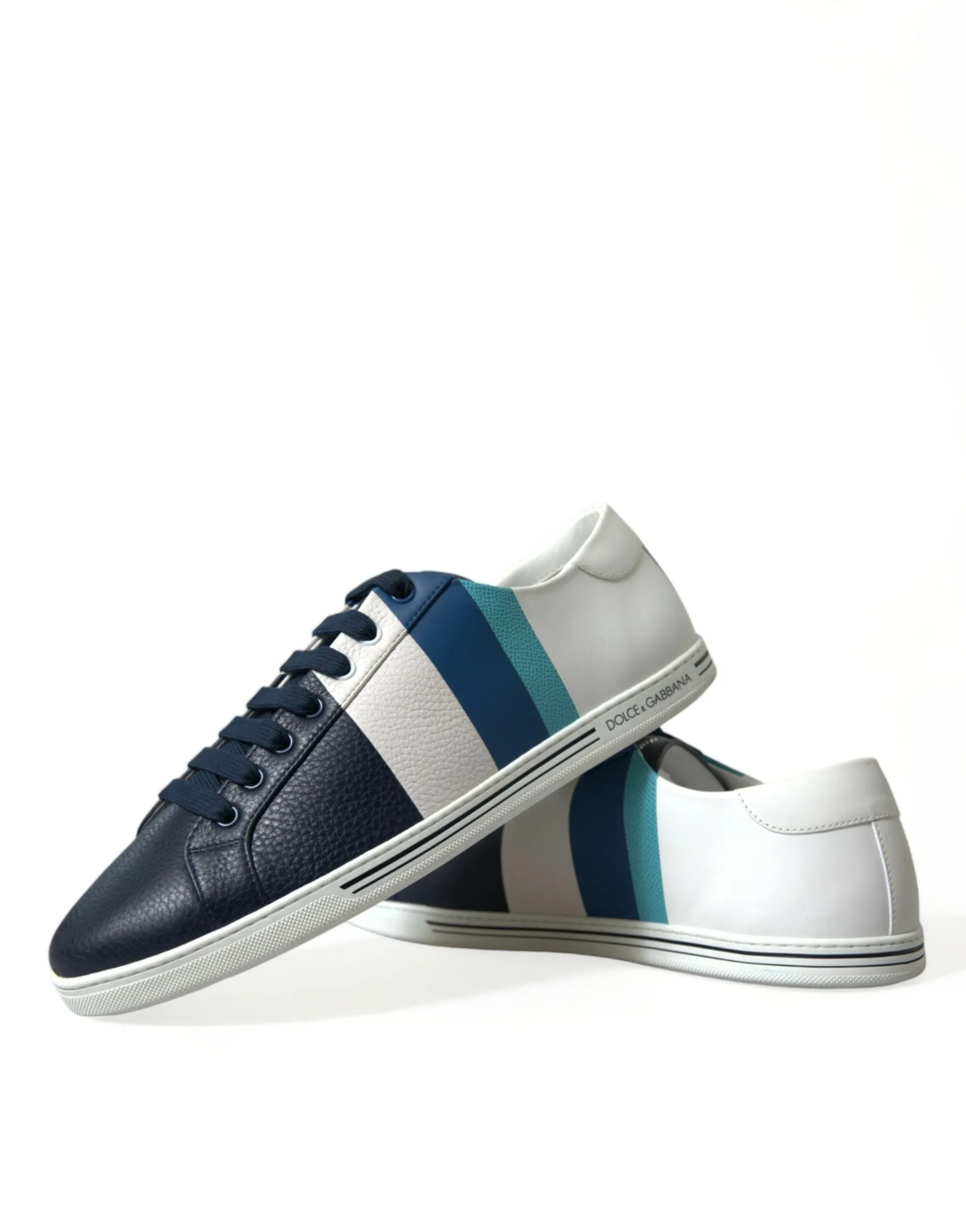 Elegant White and Blue Leather Sneakers sold by Louxly product image thumbnail 5