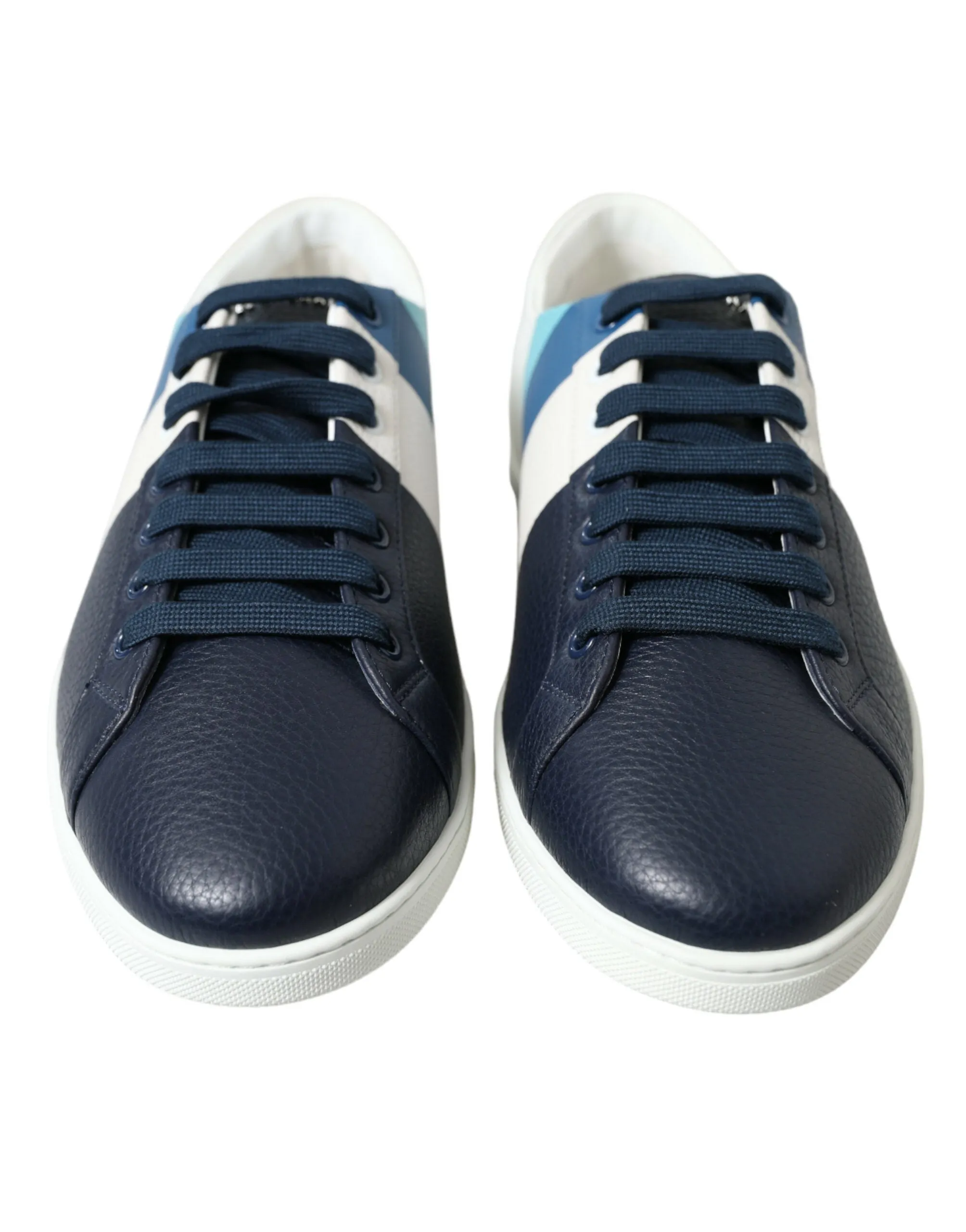 Elegant White and Blue Leather Sneakers sold by Louxly product image thumbnail 2