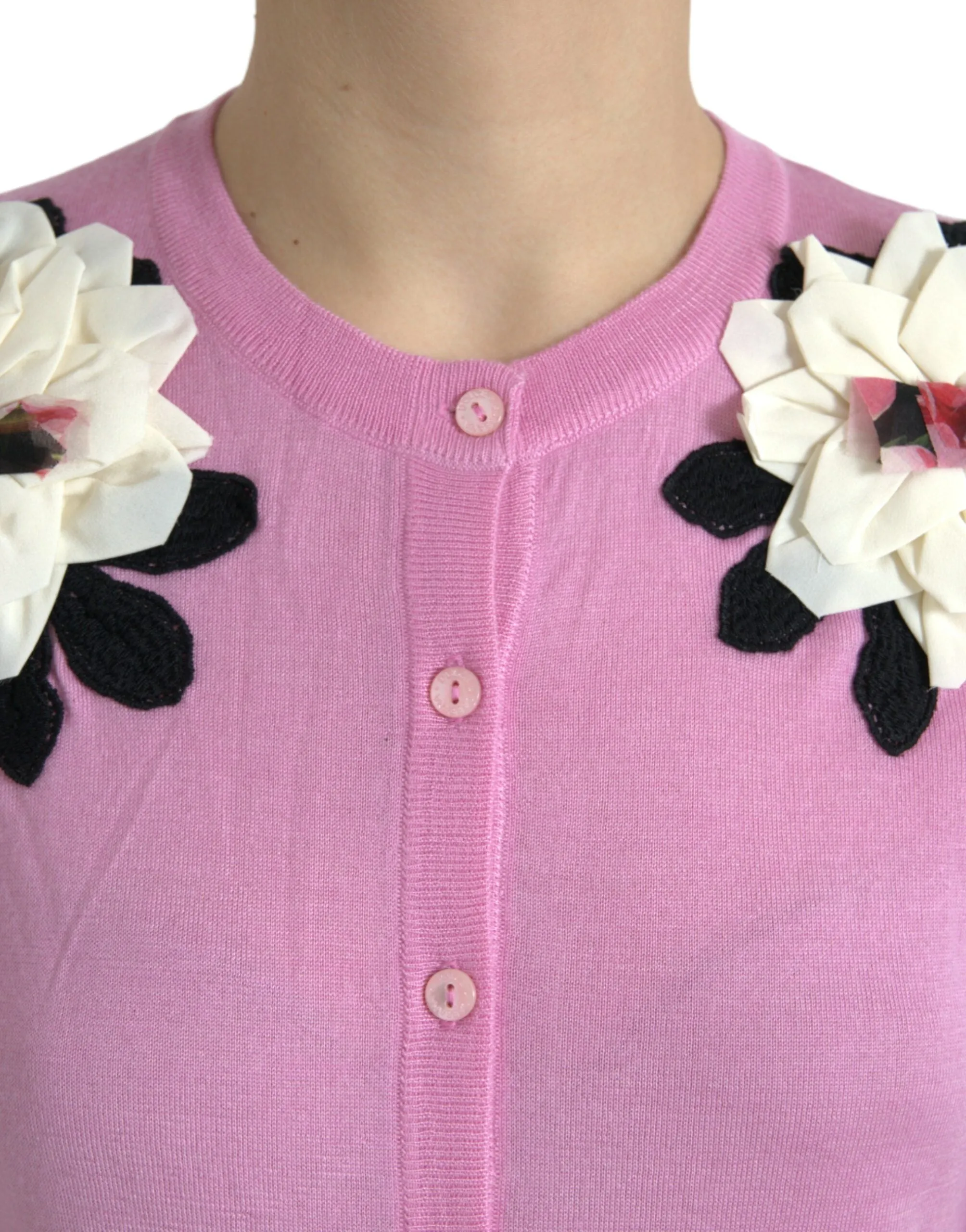 Elegant Cashmere Silk Pink Cardigan sold by Louxly product image thumbnail 4